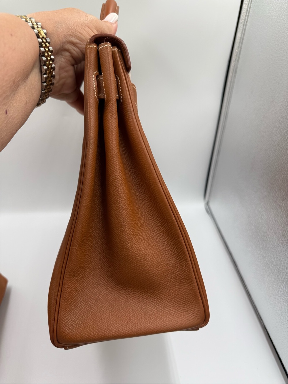 Hermes Kelly 35 Togo Gold Leather Top-Handle Satchel with Gold Hardware - Picture 5 of 16